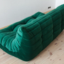 Divano Togo 3 posti velluto verde smeraldo 4