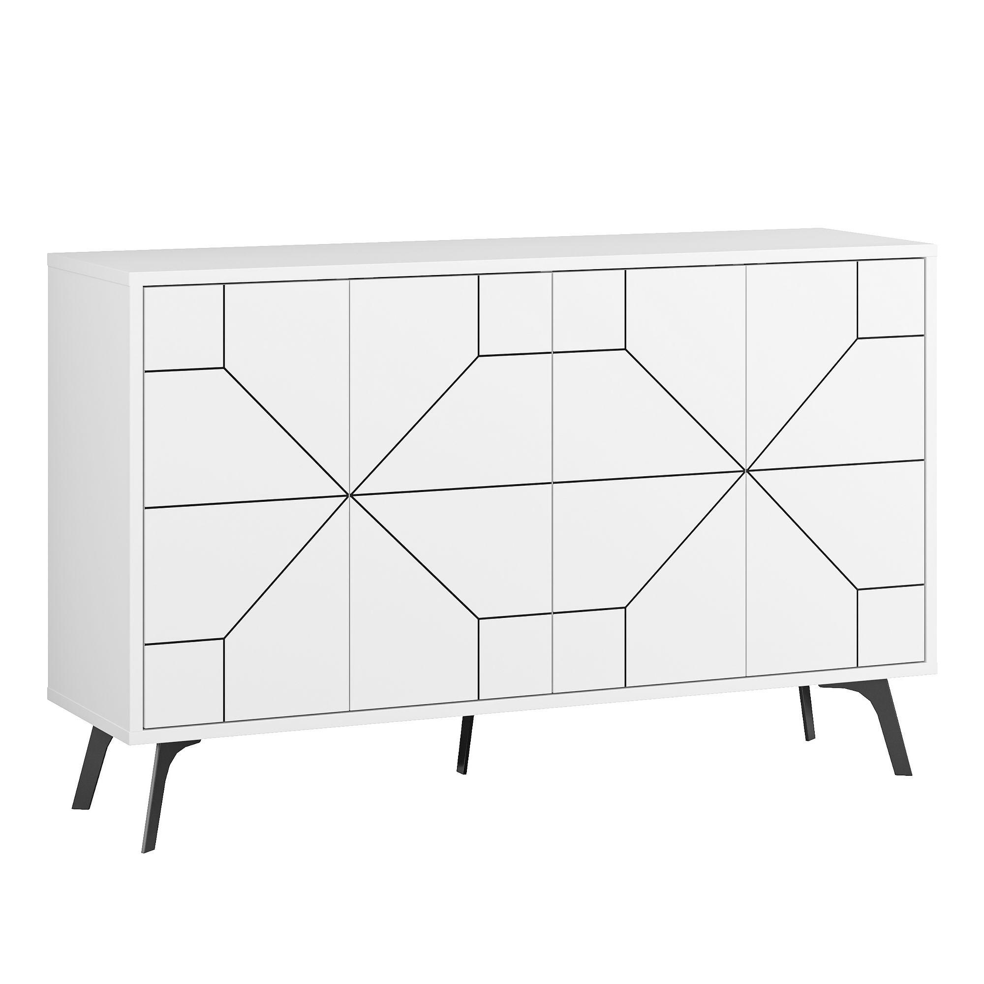 Dune White Chest of Drawers 123cm x 62.4cm 4
