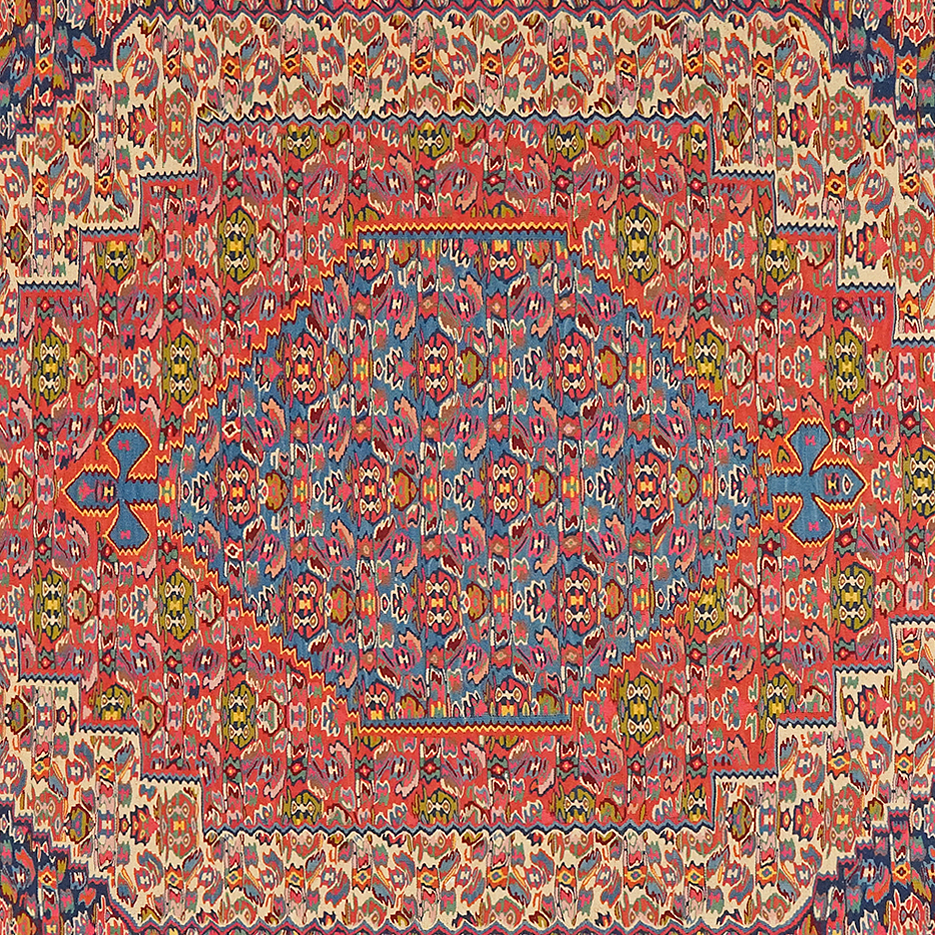 Kilim Senneh Teppich Braun 2
