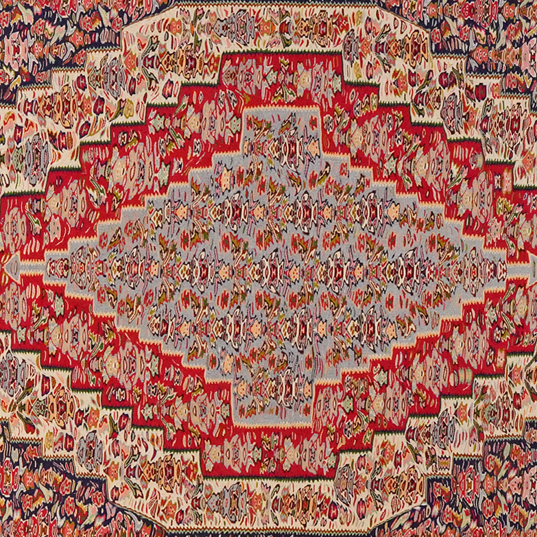Kilim Senneh Teppich Braun Rot 2
