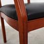 Stuhl Holz Leder Schwarz 1970er Jahre  13