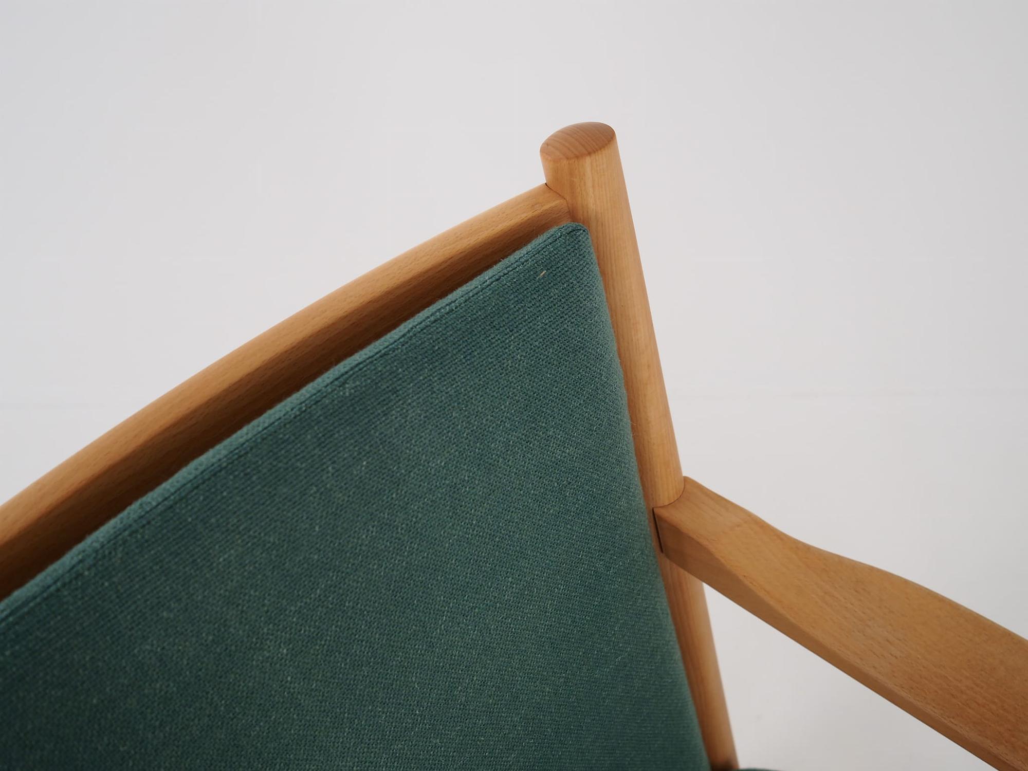 Vintage chair Beech wood Green 1970s 10