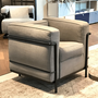 LC2 Sessel Textil Metall Grau 1