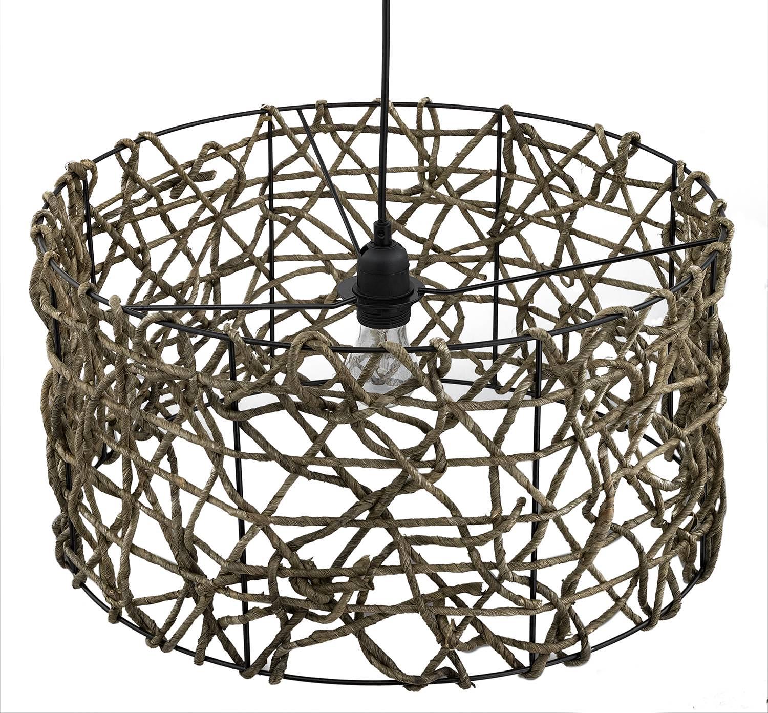 Pendant lamp Angie I linen / iron 1-bulb 2