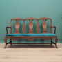 2x Vintage Chair & Bench Wood Velvet Blue 1970s 2