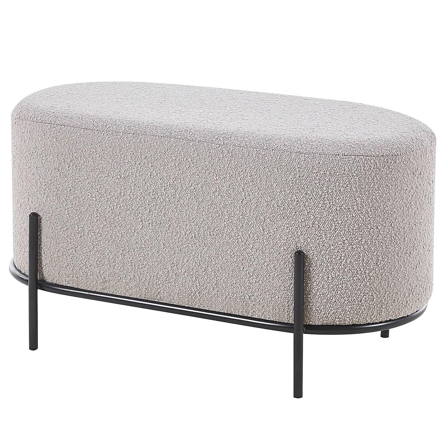Polsterhocker Bumyra Bouclé Taupe 2