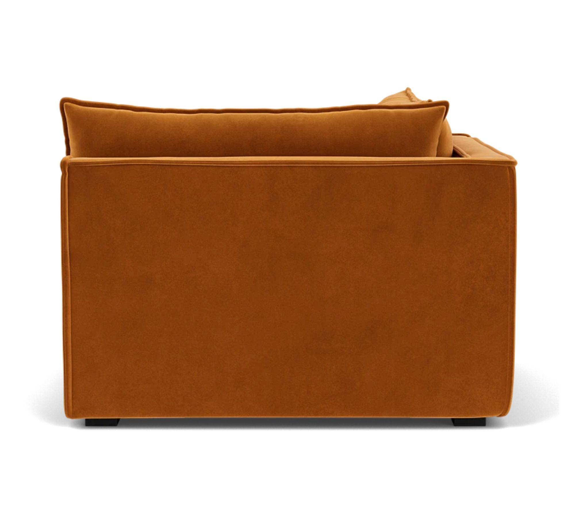 Daphne 1-Sitzer Eckmodul Links Velour Matt Amber 3
