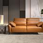 2-Sitzer Sofa braunes Leder 6207 2