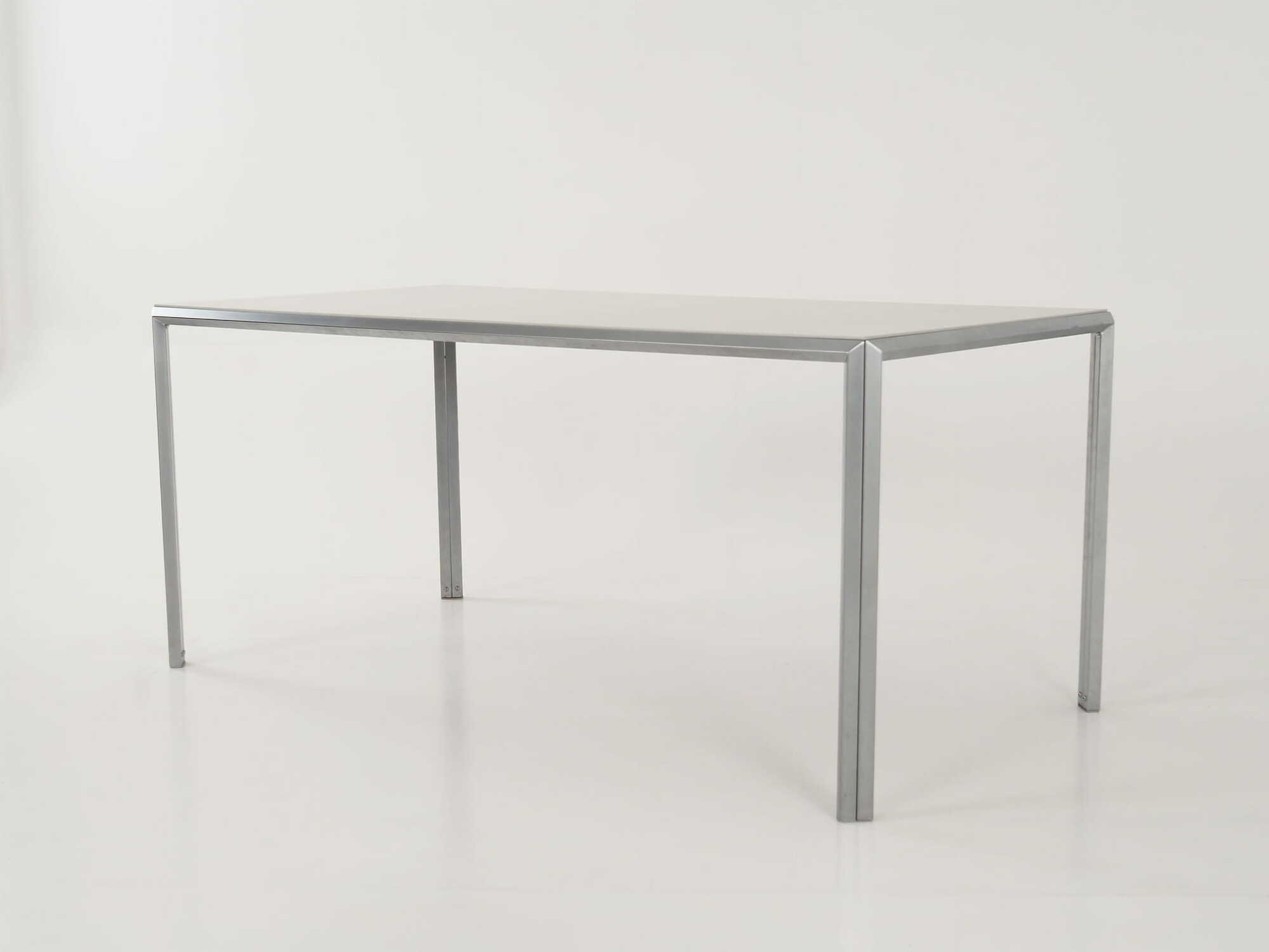 Vintage Table Aluminum Grey 1980s 1