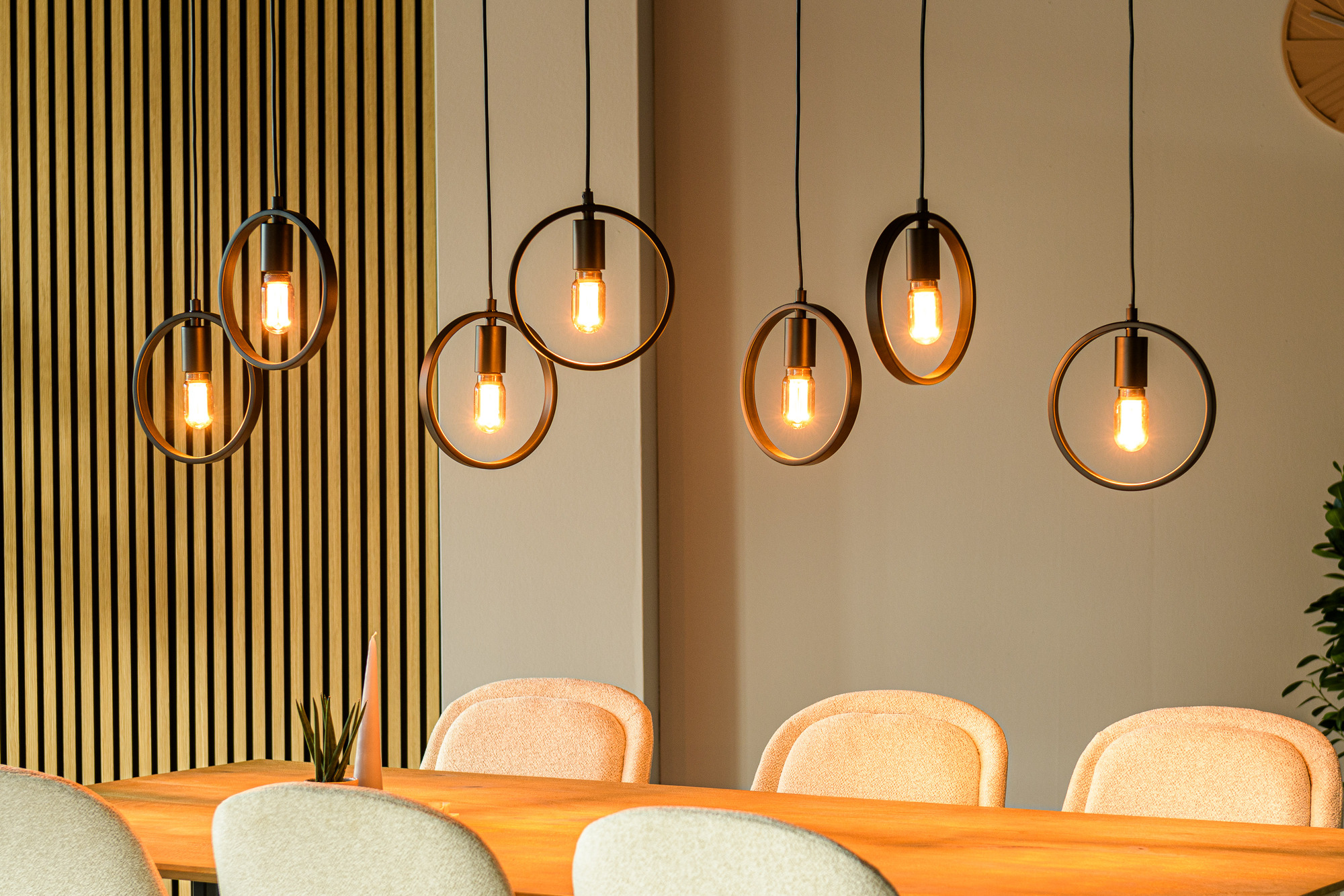 Pendant lamp 7-bulb Metal Black 1