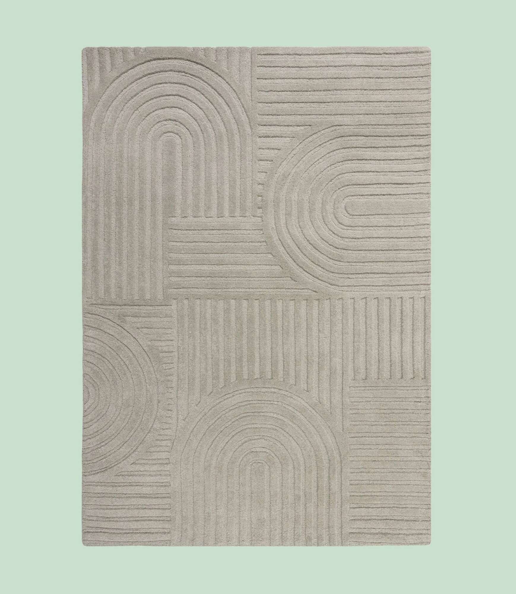 Wollteppich im Zen-Garten Design Beige 170x120 0