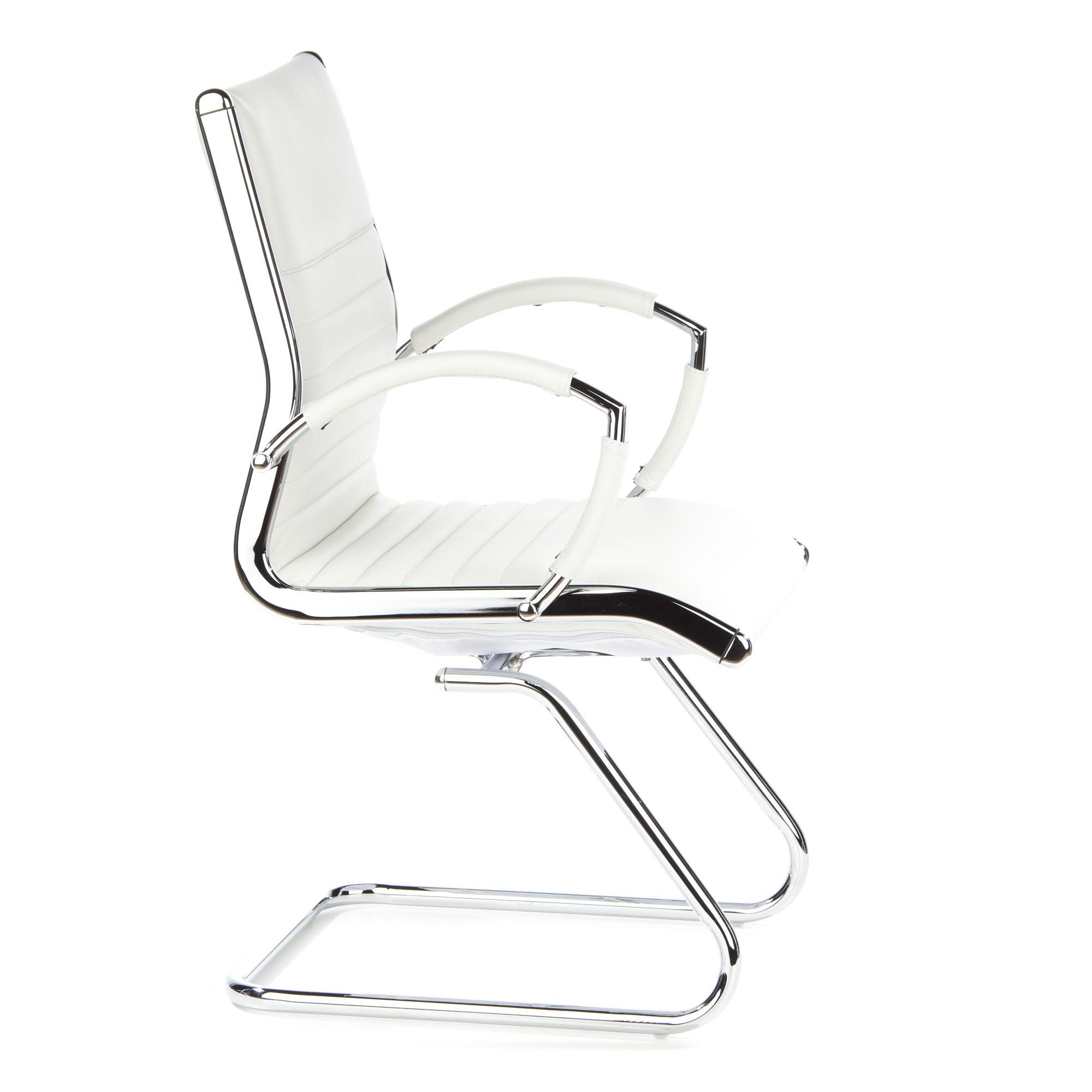 PARMA V Chair Cantilever Leather White 2