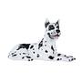 Ceramic Dog Harlequin Figure Black White 1970s 0