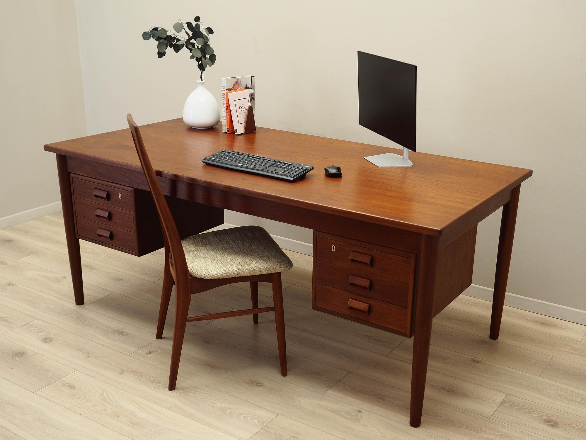 Desk Teak wood Brown 60s 3