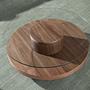 Round coffee tableGlass walnut 7