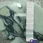 K1000 Couchtisch Glas Marmor Creme 4