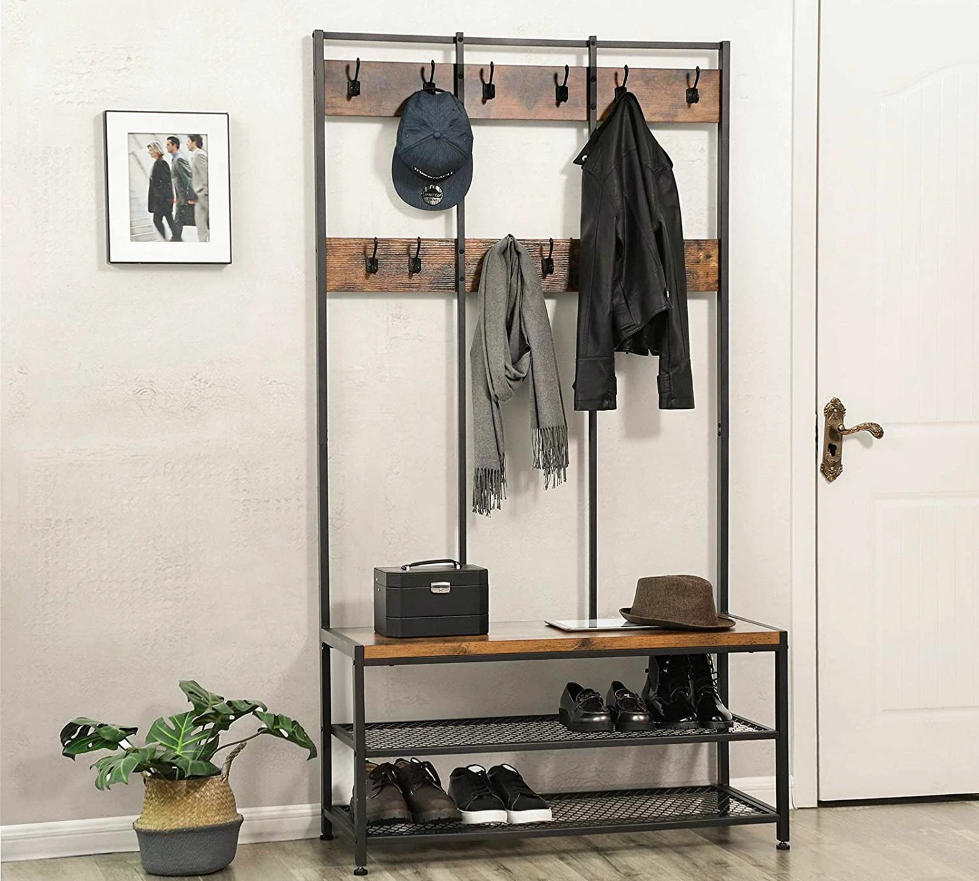 Garderobe Holz Metall Pulverbeschichtet 2