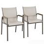 Garden Chair Alora Set of 2 Steel Olefin Taupe 4