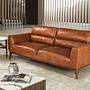 ANGEL CERDÁ Brown leather 3-seater sofa 1