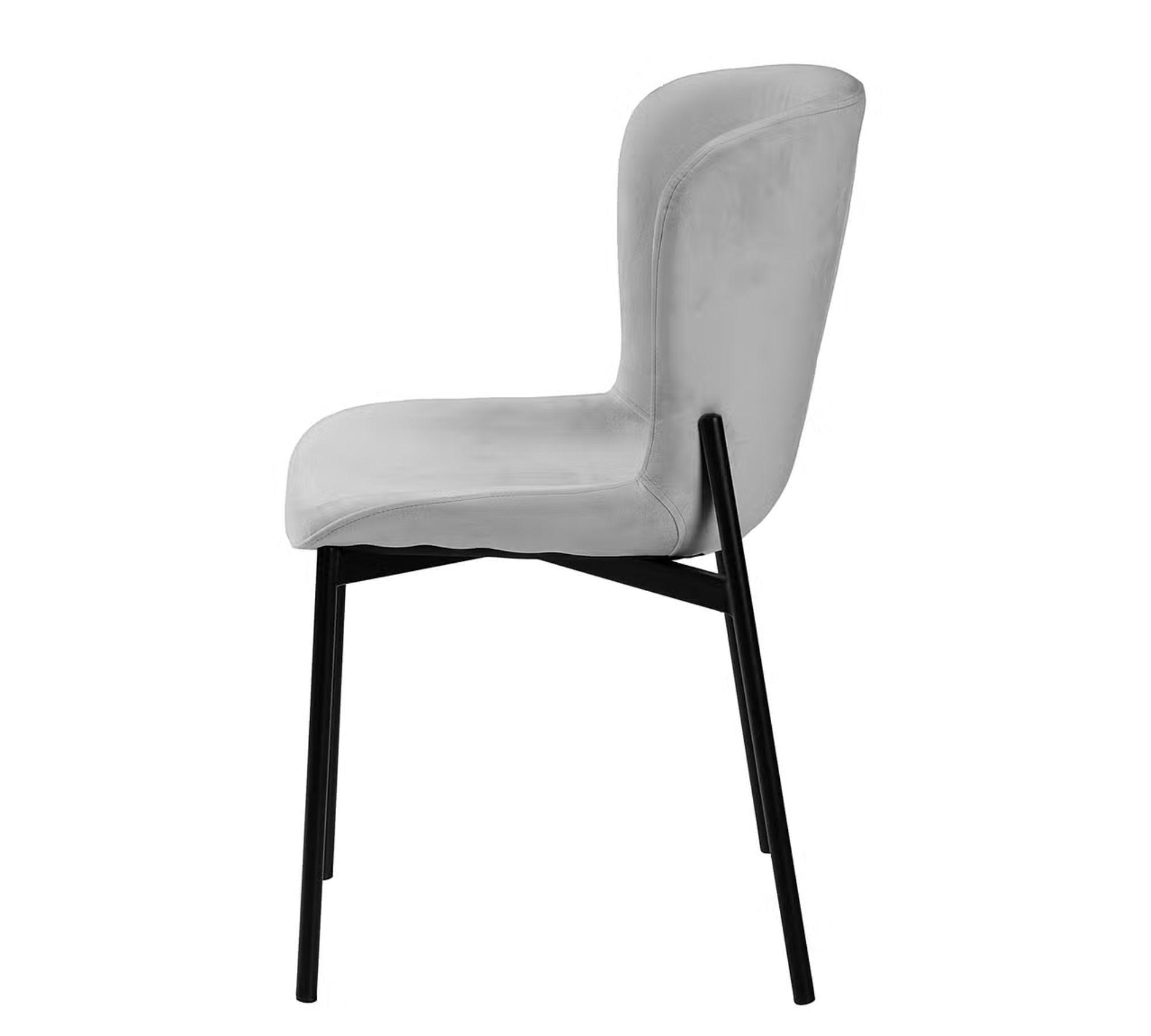 Upholstered chair set of 2 Velvet Light Grey 3