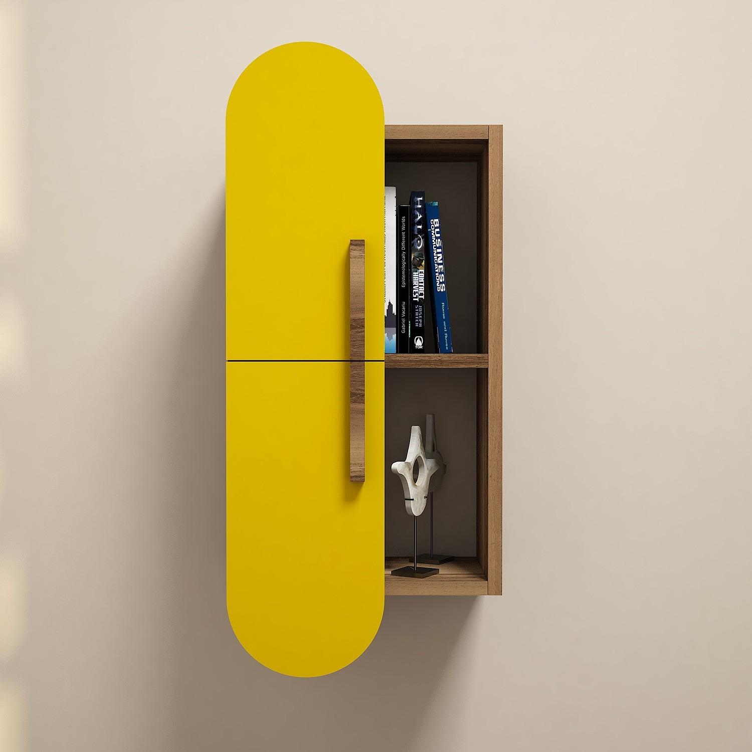 Rose Wall Shelf Wood veneer Yellow 3