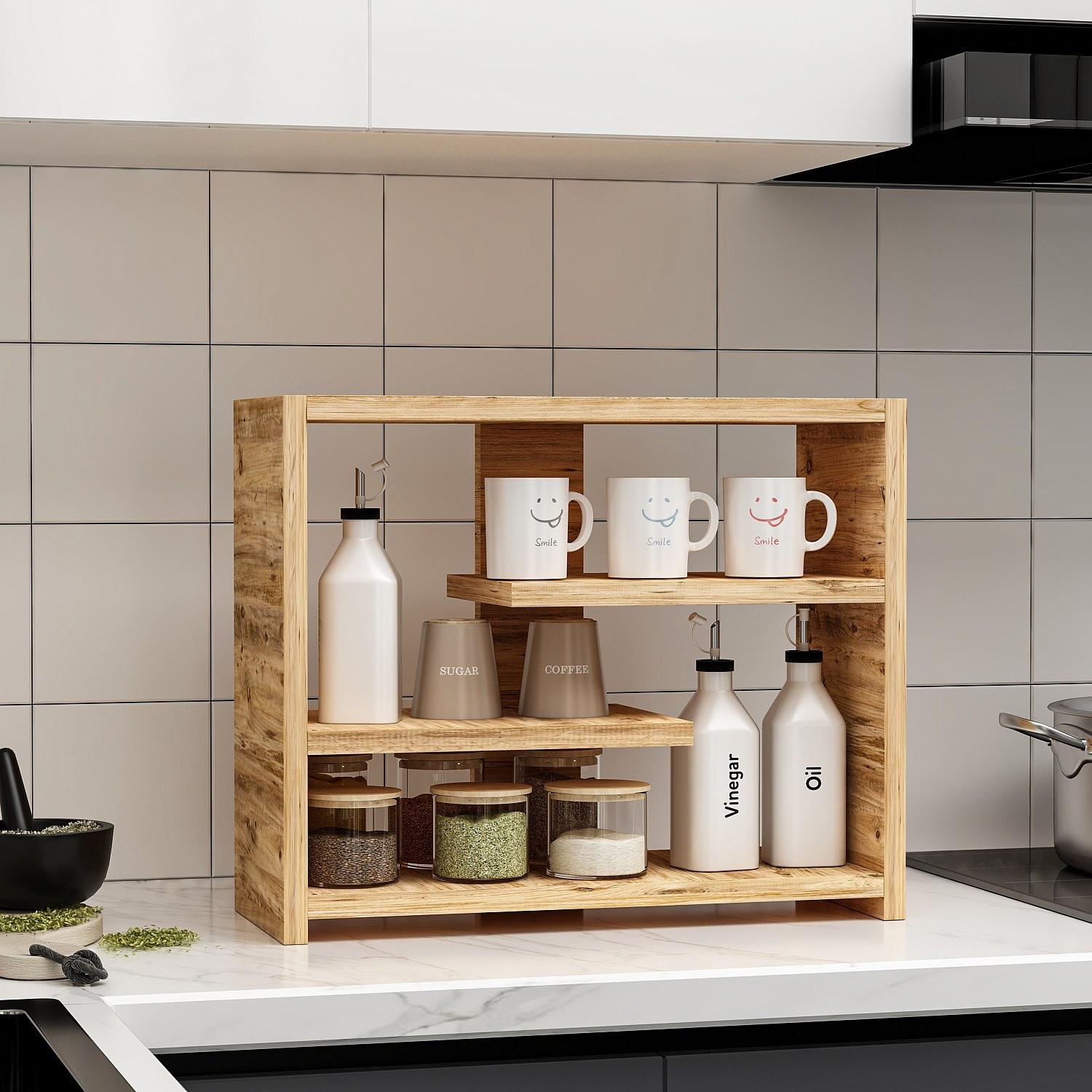 Gupse Wandregal Holzfurnier 3