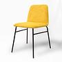 2x Bardot Chair Textile Metal Yellow 2