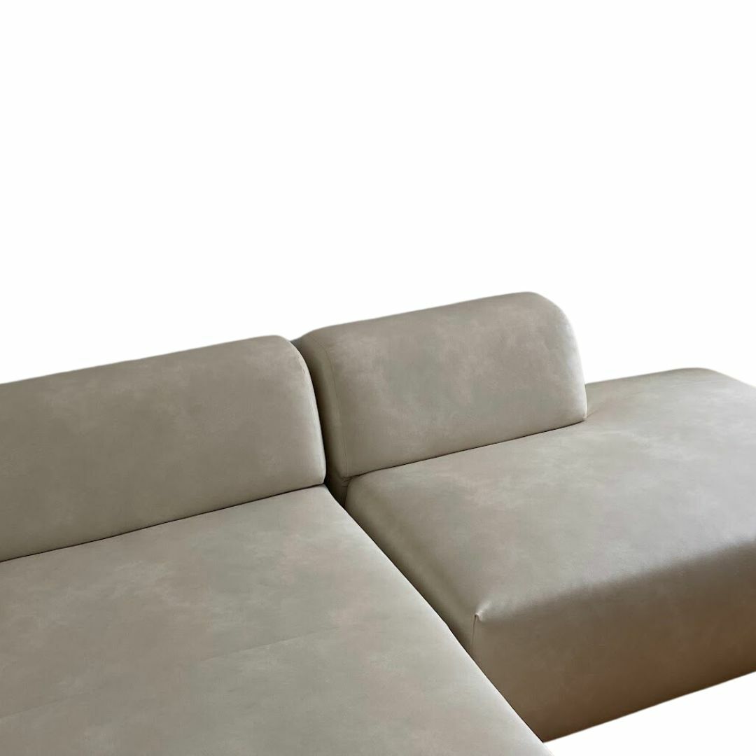 Pyllow Sofa Récamiere Links Kunstleder Creme Weiß 1