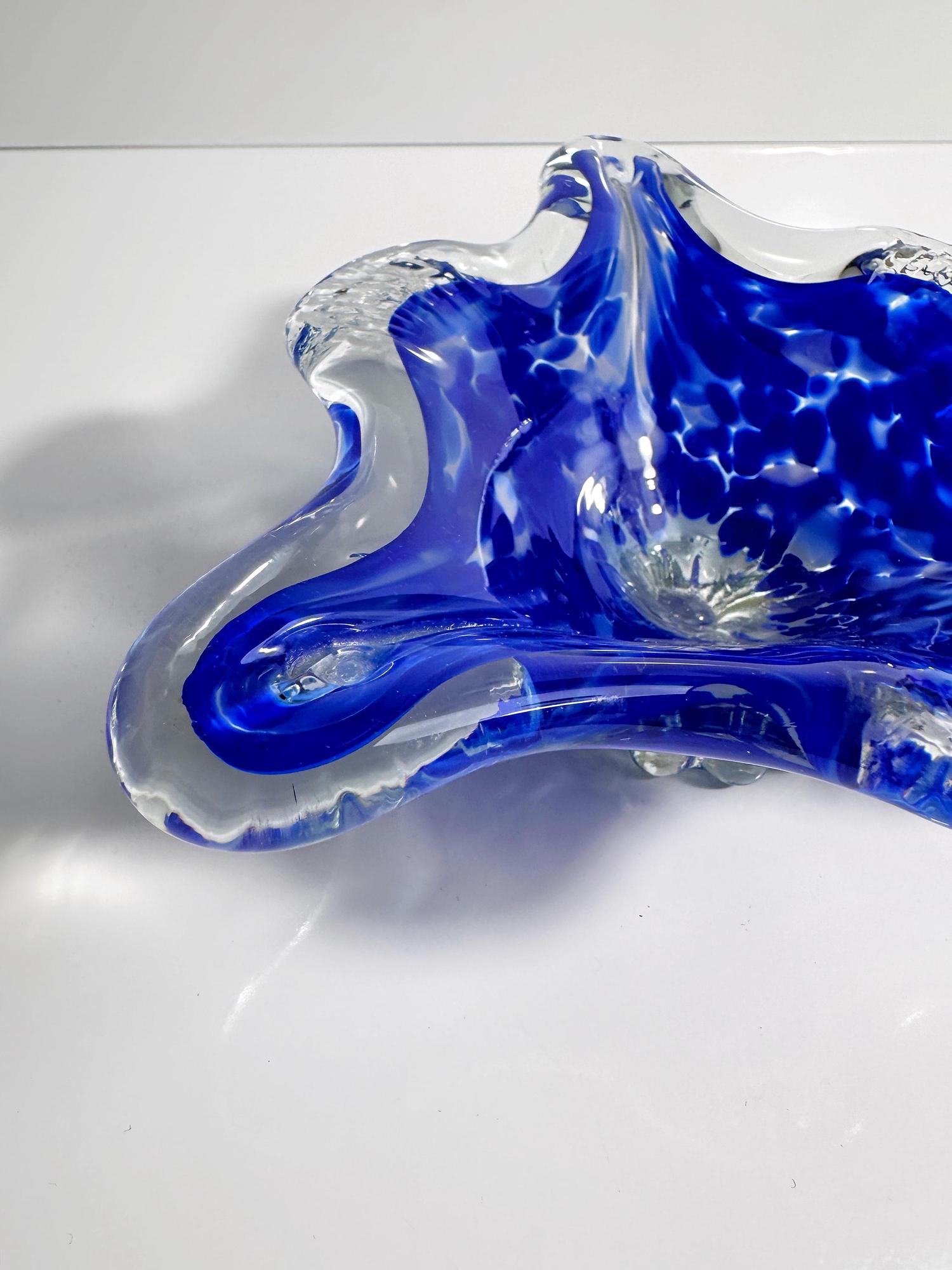 Vintage Ashtray Murano Glass Cobalt Blue 1970s 2