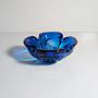 Vintage Aschenbecher Glas Blau 1970er Jahre 0