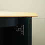 Vintage display cabinet oak wood green 1980s 5