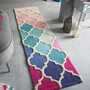 Läufer 100% Wolle Handgefertigt Pink/Blau 60 x 230 cm 1