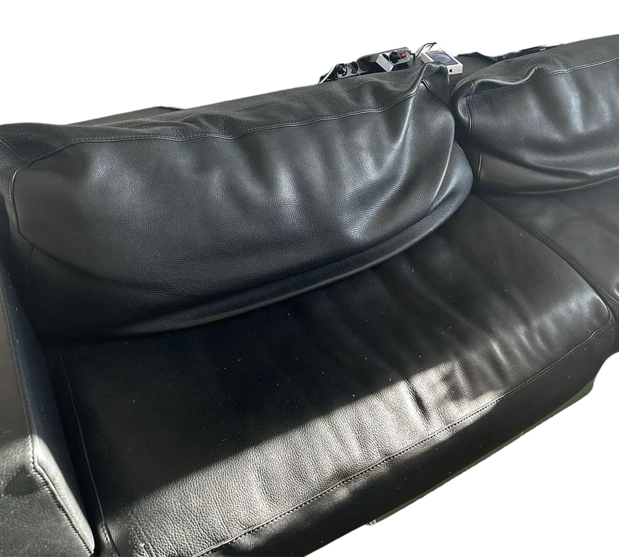 Budapest Sofa 3-Sitzer Leder Schwarz 0