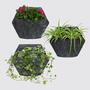 3x Wall planter Black with self-watering textile cover 0