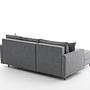 Eva Sofa Chaise Lounge Left with Pouf Grey 9
