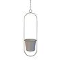 Hanging pot Metal Oval White 2