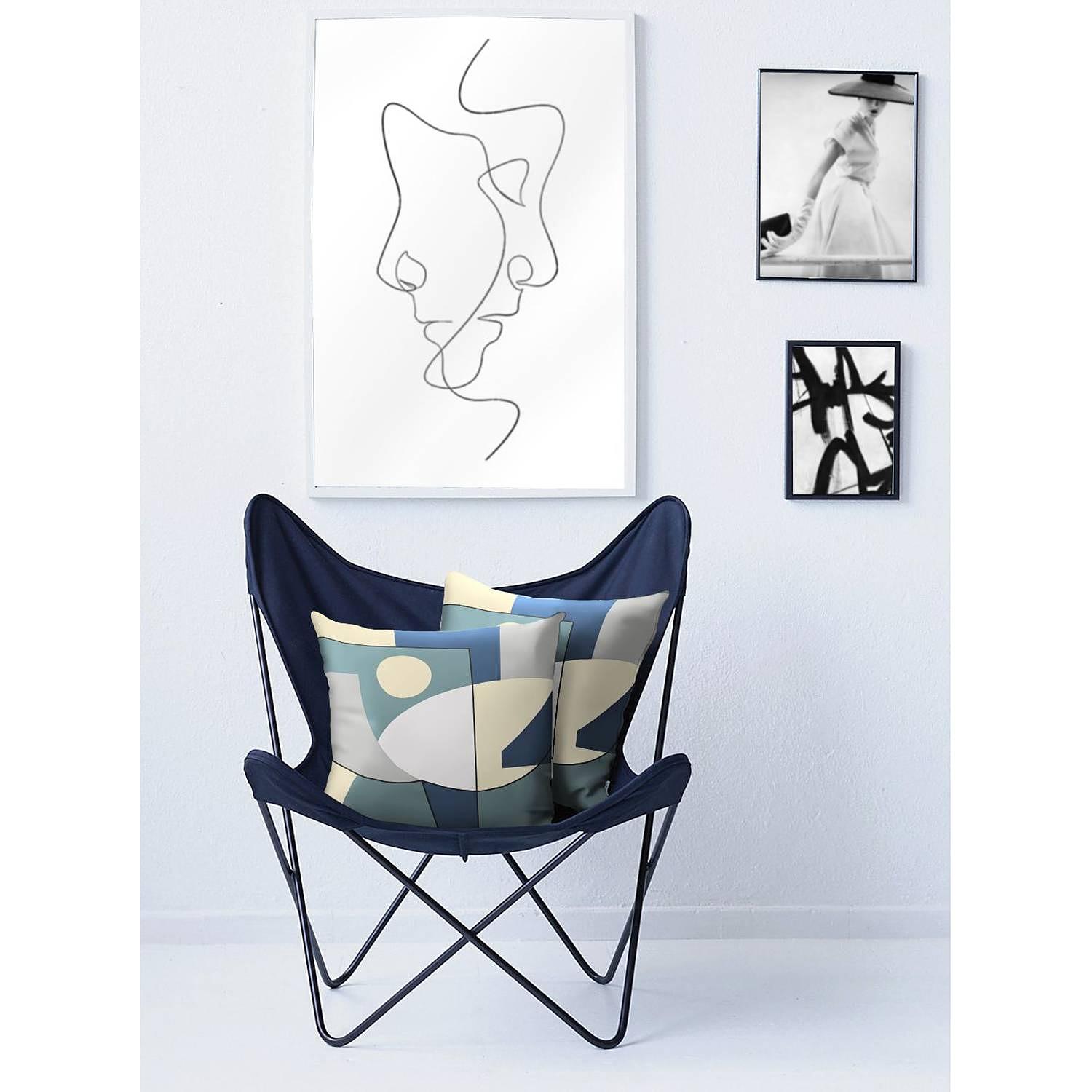 Kissenbezug Francis Polyester Blau 2