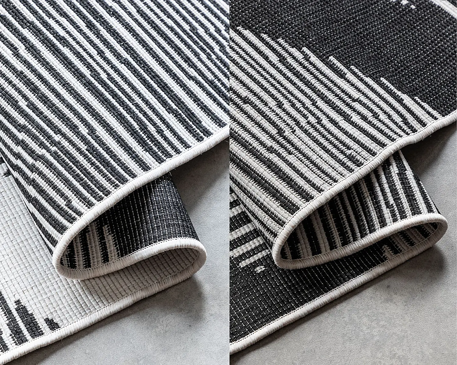 Rhombus In-/Outdoor-Teppich Schwarz 2