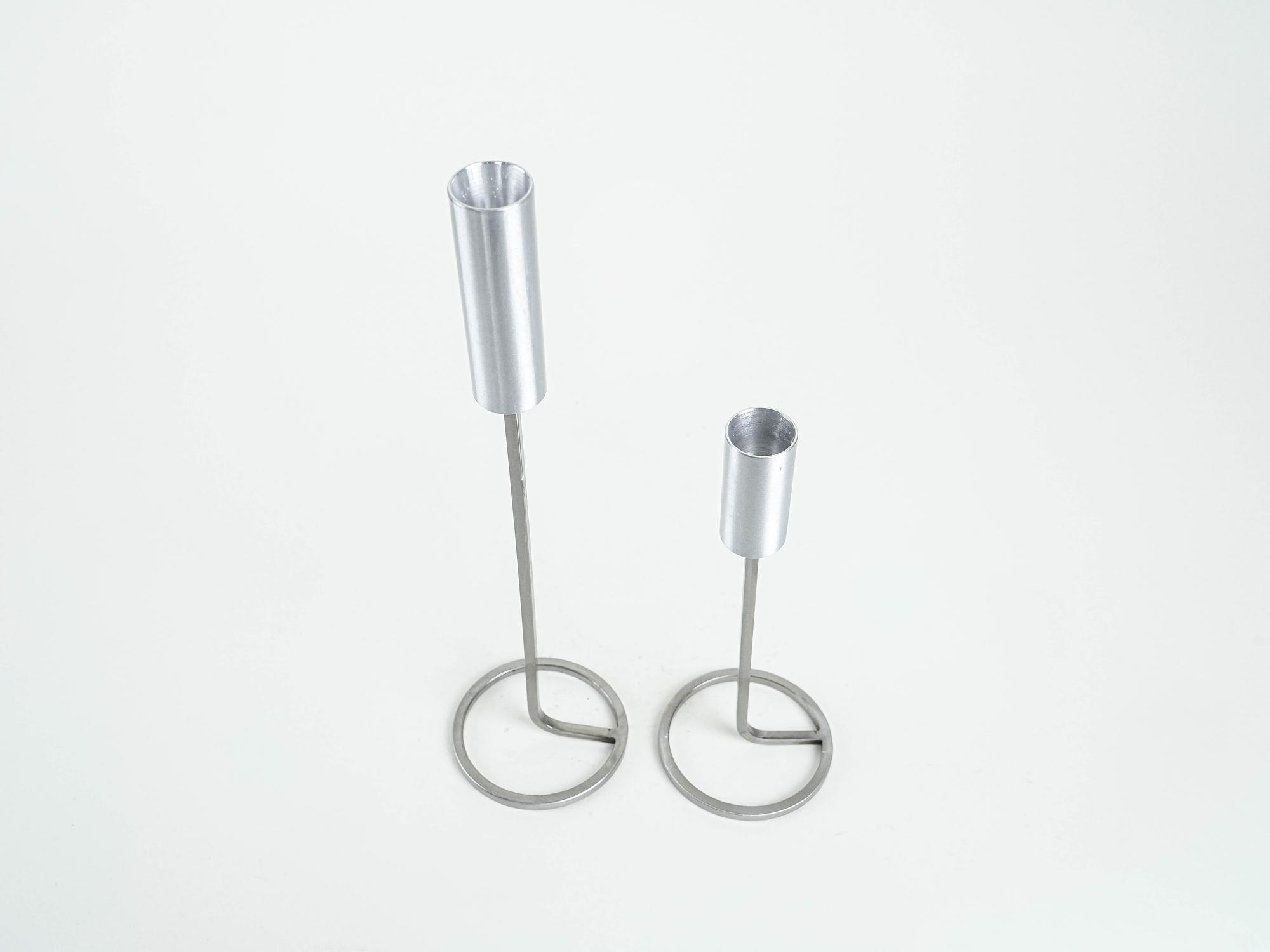 Set aus Metallkerzenständern 1970er Jahre 3