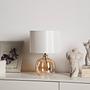 Loster Tischleuchte Glas Baumwollstoff 1-flammig 3