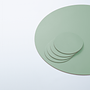 4x Coaster Round 100% Recycled Leather Mint 4