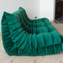 Togo Sofa 3-seater Emerald Green Velvet 5