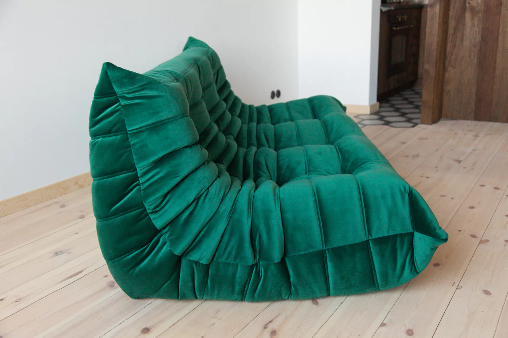Togo Sofa 3-Sitzer Samt Smaragdgrün 5