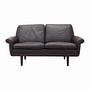 2-seater sofa leather brown 1960s 0