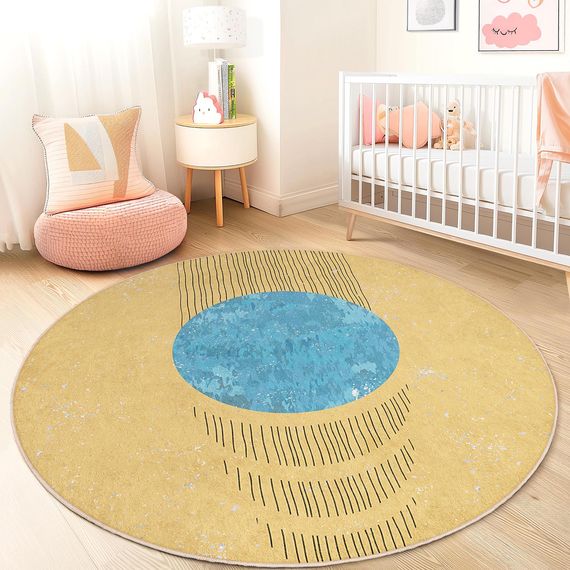 Circular pattern children's rug Multicolored Ø120cm 1