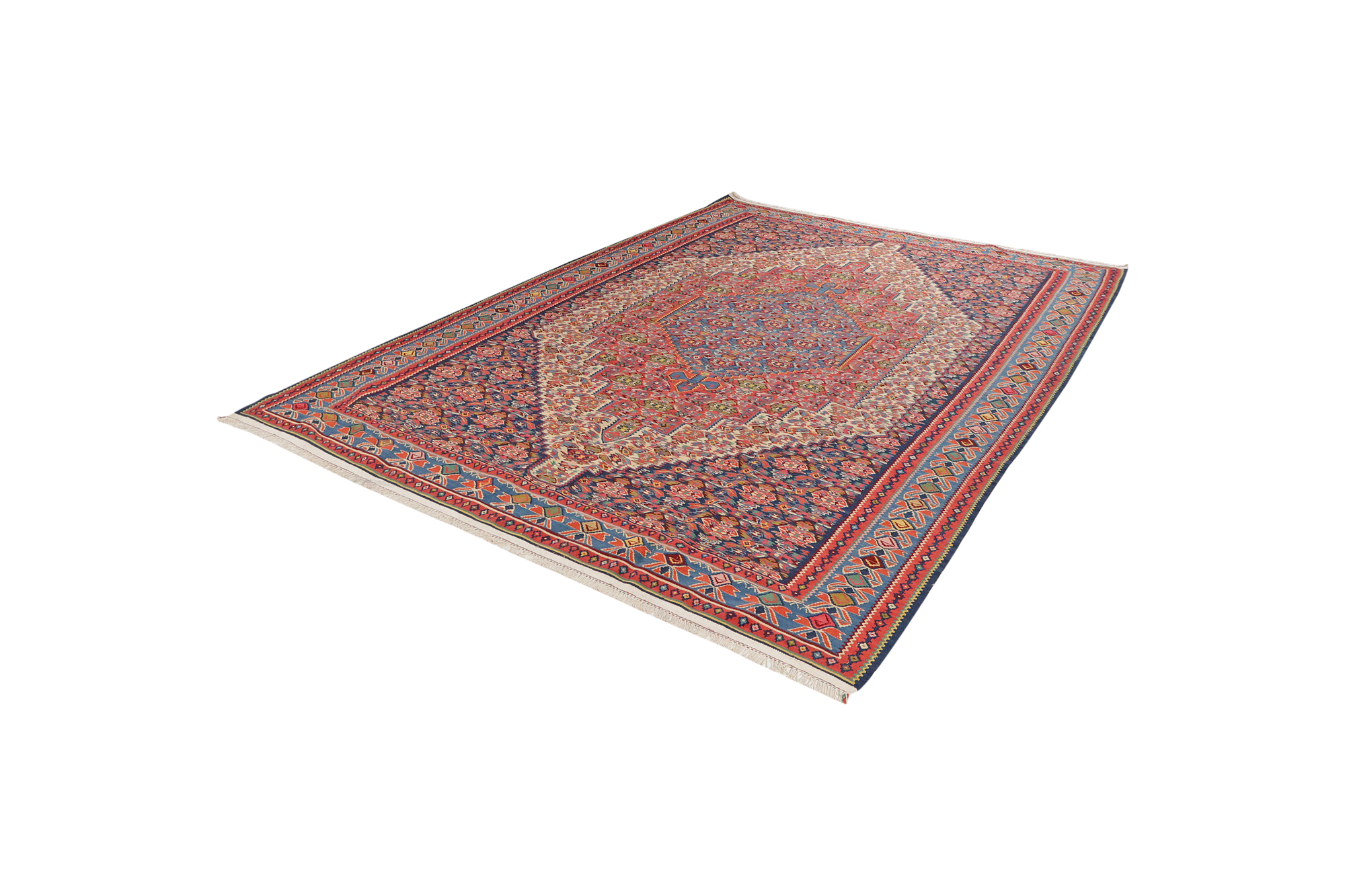 Kilim Senneh Teppich Braun 3