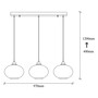 Pendant lamp 3 elements metal smoke-colored 9