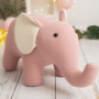 Elefant Maxi Plüschtier Baumwolle Holz Rosa 0