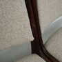 4x Vintage Chair Teak Wood Textile Beige 1970s 4