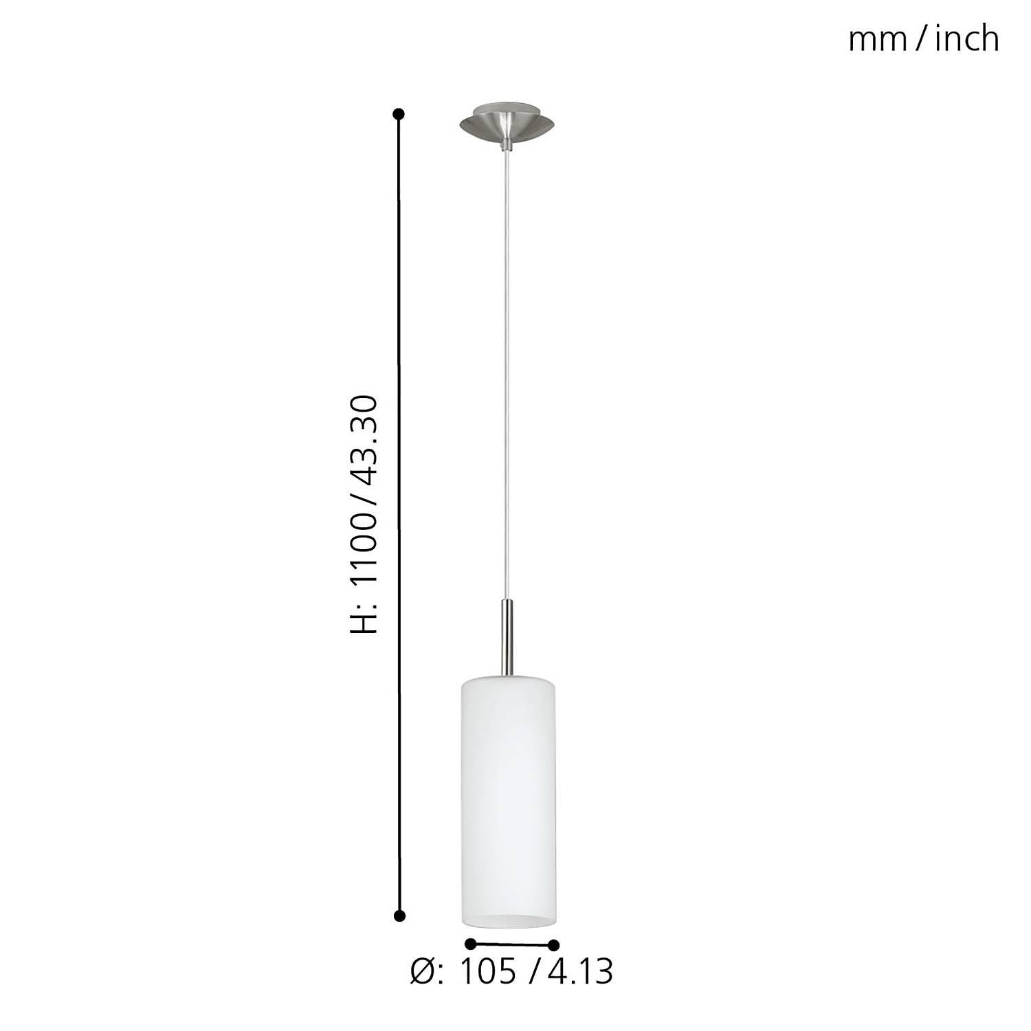 Troy Elegance I Pendelleuchte Glas Stahl 1-flammig 2